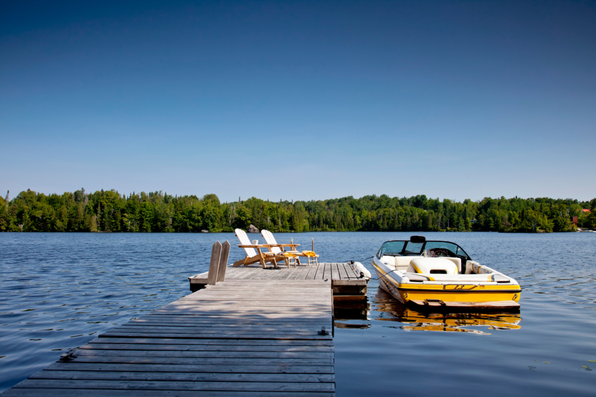 Boat at a Dock on the Lake