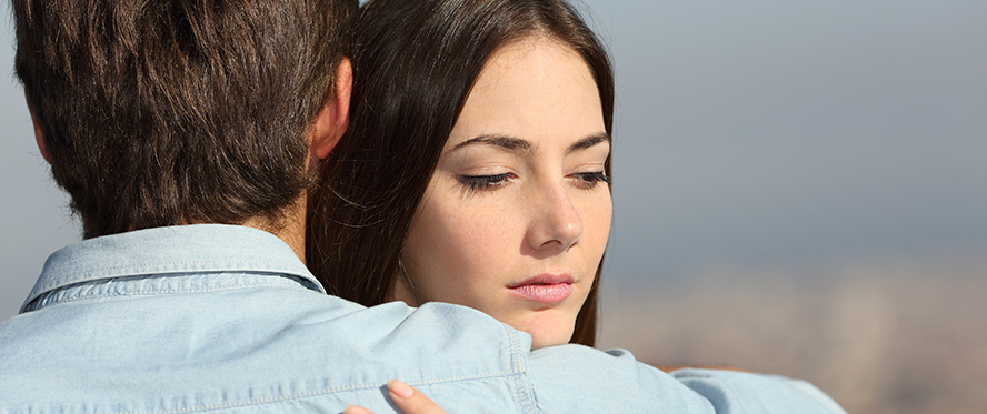 Man and woman hugging