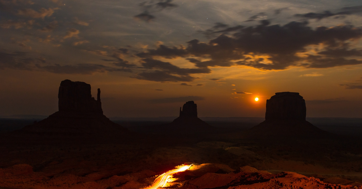 Desert horizon at dusk.