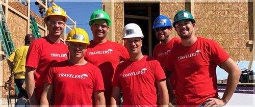 Workers working on new home project for Habitat for Humanity