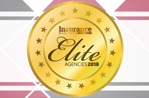 Graphic showing award 2018 Elite Agencies by Insurance Business America