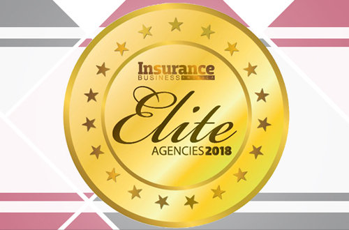 Graphic showing award 2018 Elite Agencies by Insurance Business America