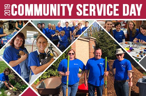 Collage of team members volunteering efforts