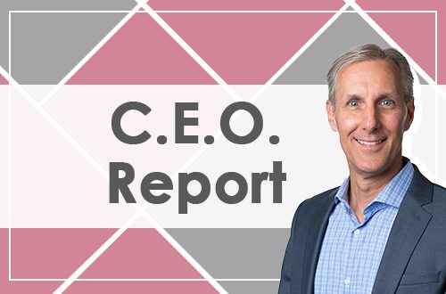 CEO Report banner image showing graphic of Chris Illman CEO