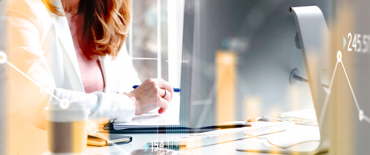 Woman working from computer