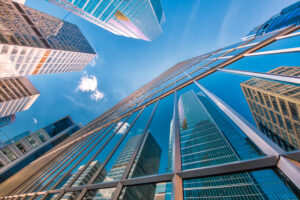 Scenic Toronto financial district skyline in city downtown