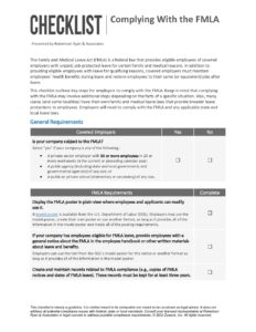 FMLA Compliance Checklist