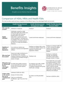 Comparison of HSAs, HRAs and Health FSAs